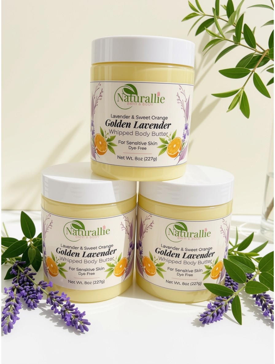 Golden Lavender Whipped Body Butter | Deep Moisture for Sensitive Skin