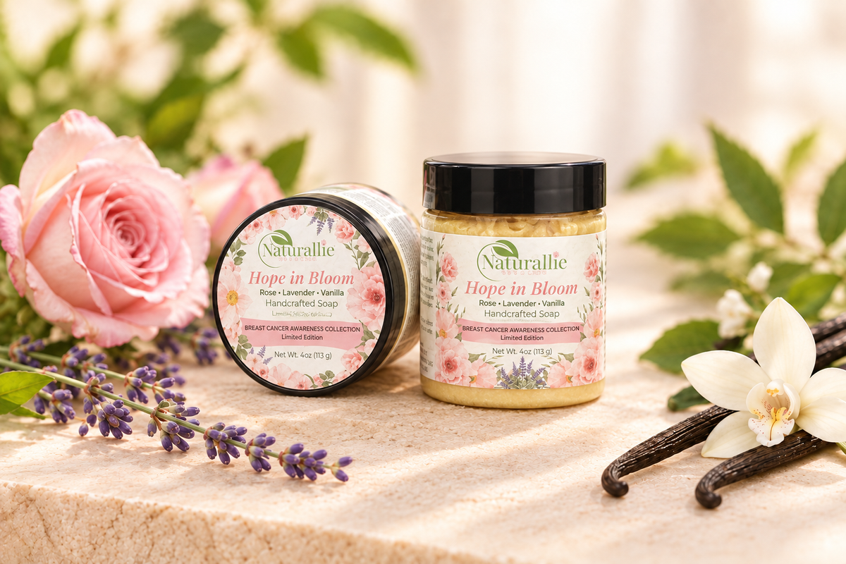 Hope in Bloom jars styled to match the listing