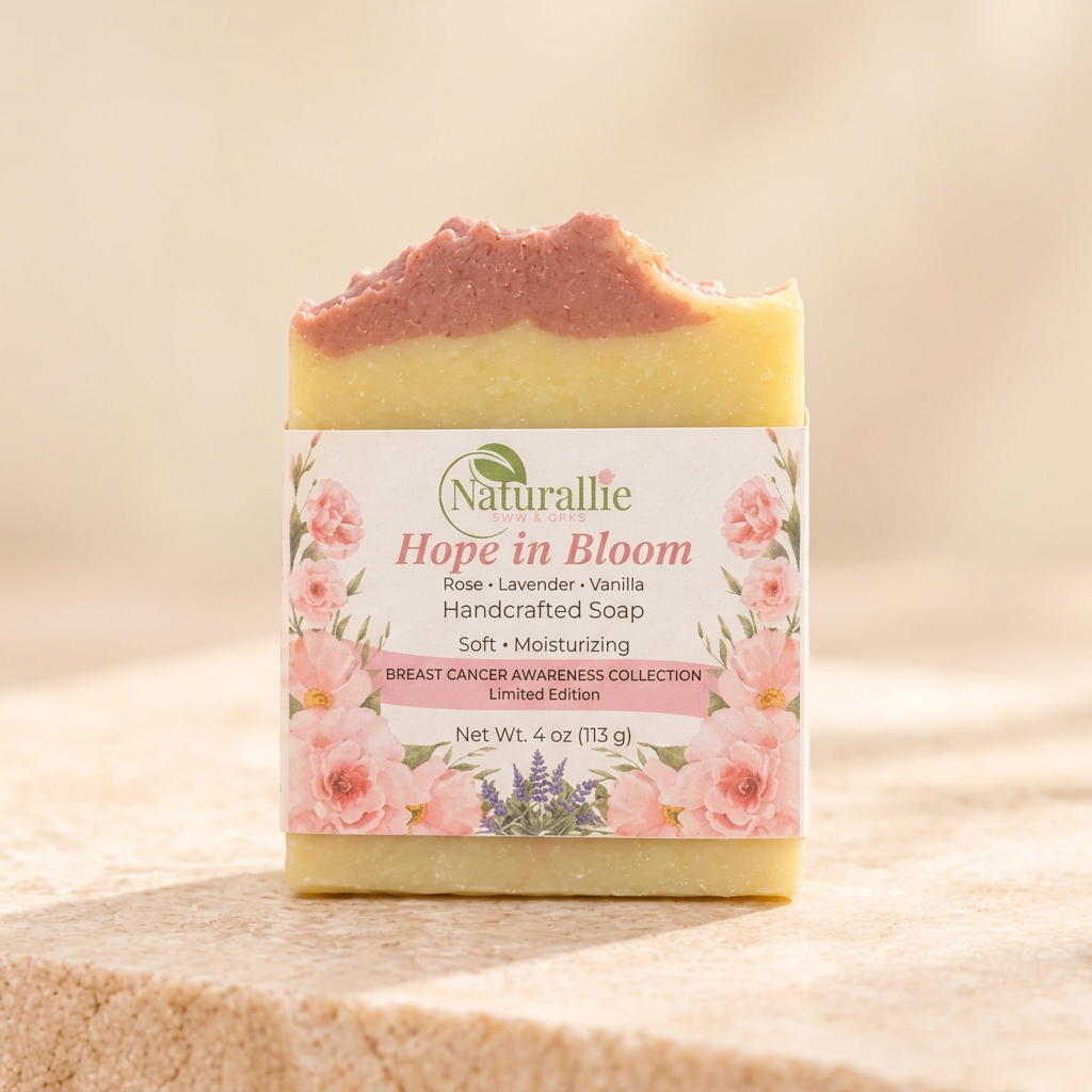 Hope in Bloom Rose Clay Soap | Floral Scented Handmade Soap | Naturallie Bath & Body