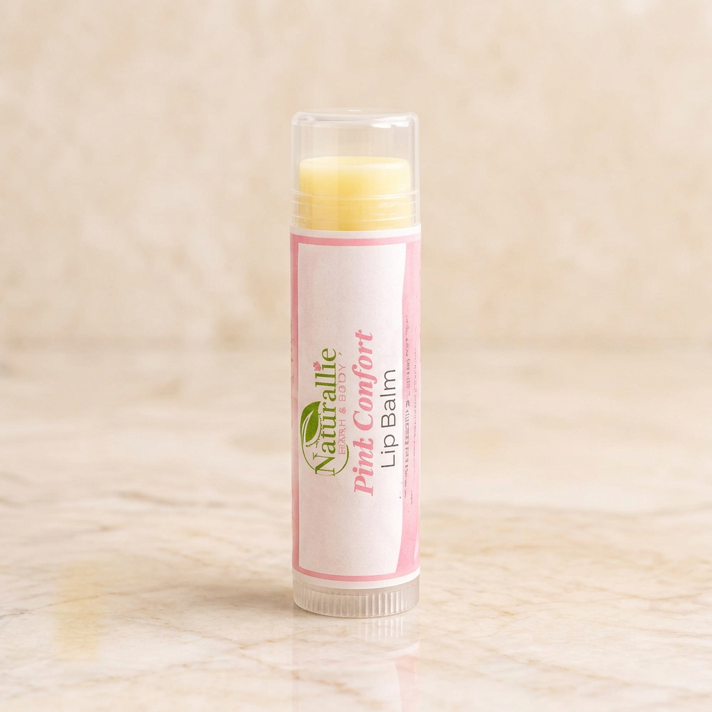 Pink Comfort Lip Balm | Unscented Handmade Lip Care | Naturallie Bath & Body
