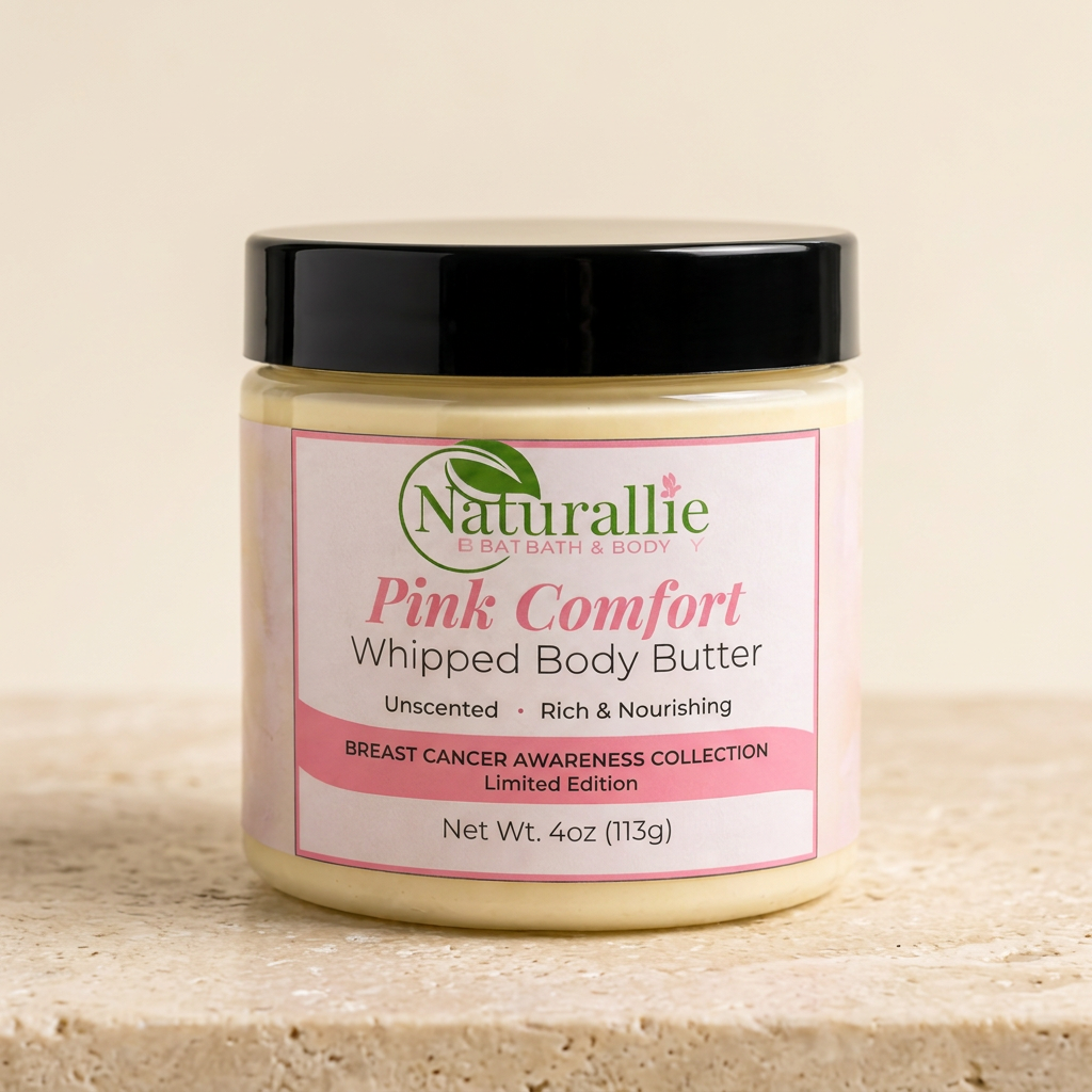 Pink Comfort Body Butter | Unscented Whipped Body Moisturizer | Naturallie Bath & Body