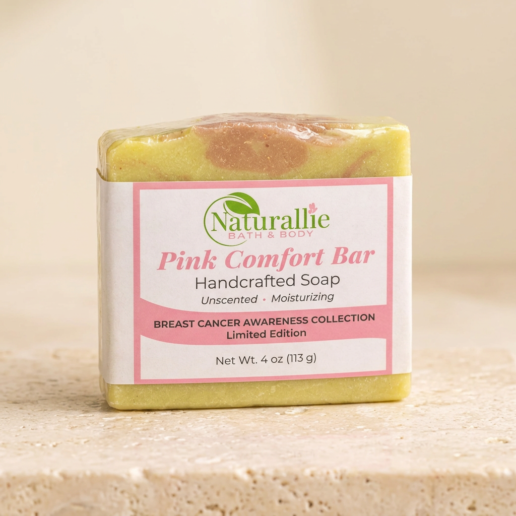 Pink Comfort Rose Clay Soap | Unscented Handmade Soap | Naturallie Bath & Body