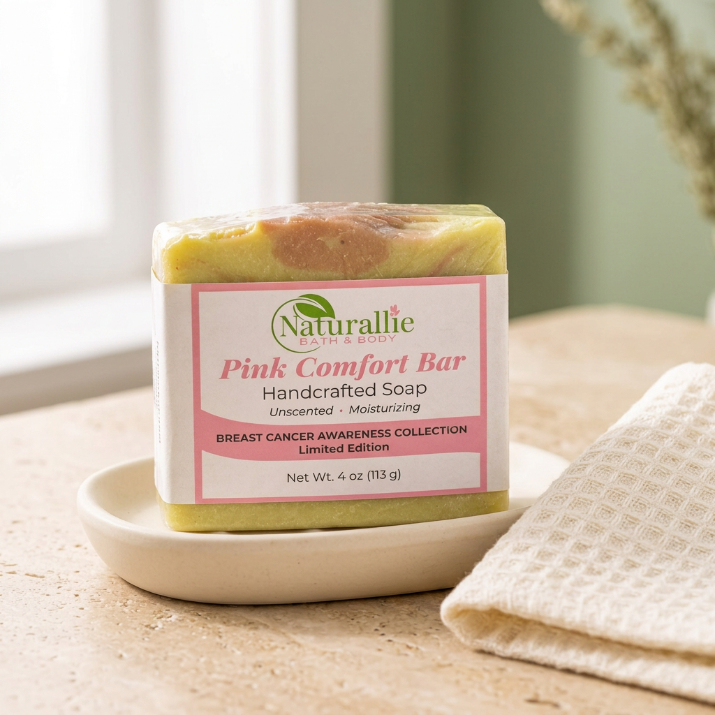 Pink Comfort Rose Clay Soap | Unscented Handmade Soap | Naturallie Bath & Body