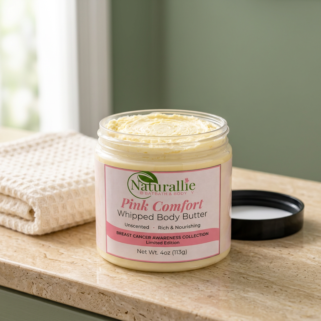 Pink Comfort Body Butter | Unscented Whipped Body Moisturizer | Naturallie Bath & Body